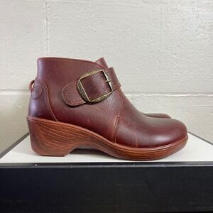Algeria Symone SYM-8100 Brown Leather Buckle Ankle Boots Women's 37 EU/7 US